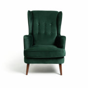 Habitat Callie Velvet Wingback Chair — Forest Green