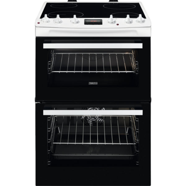 Zanussi 60cm Electric Double Oven Cooker, Ceramic Hob